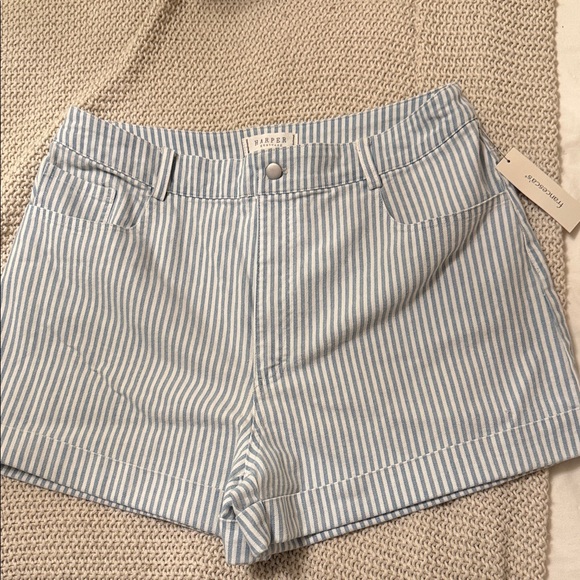 Harper Pants - Francesca’s  Light Blue Striped Jean Shorts